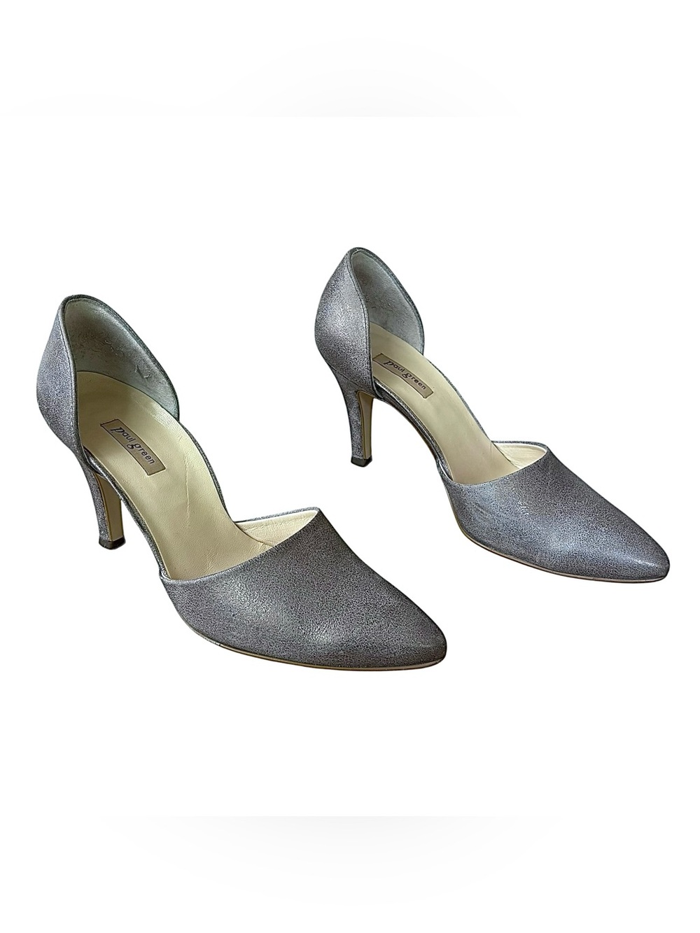 PAUL GREEN Cashmere Metallic Suede D’ Orsay Heels